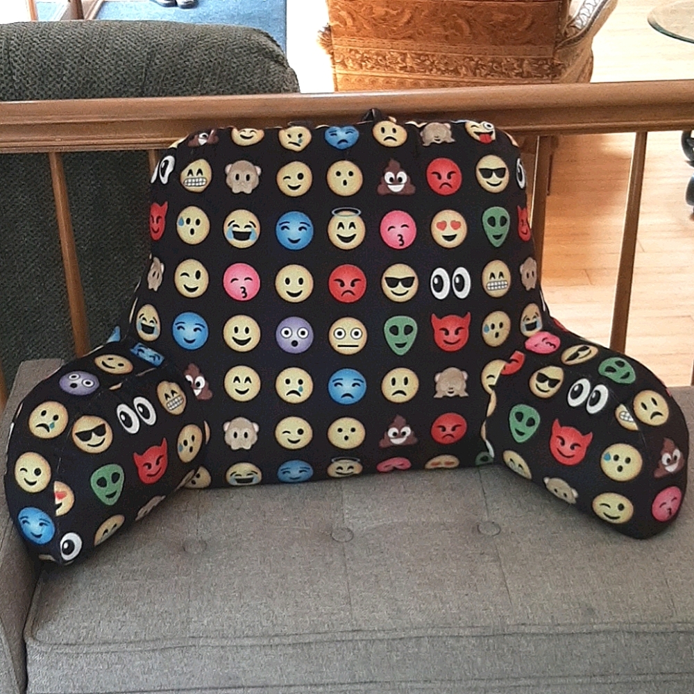 Emoji pals all over backrest pillow
